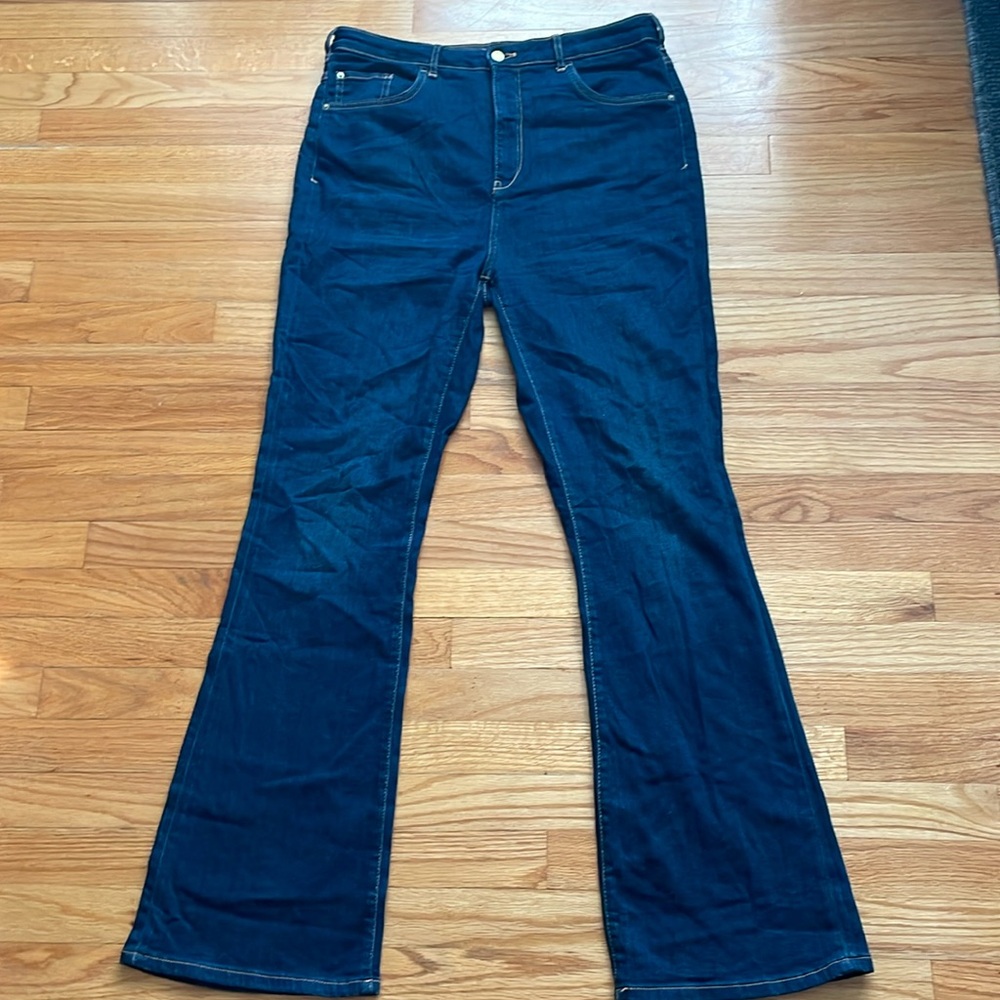 Anthropologie Pilcro The Carpenter‎ Women's 27 Wide , Flare Leg Blue Denim Jeans